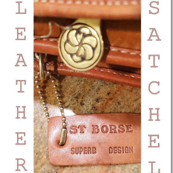 SAINT BORSE LEATHER SATCHEL - Picture 2 of 16